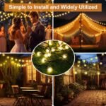 Suright Luces Solares LED Jardín Exterior, 8 M 30 LED Guirnaldas de Luces Solares, 8 Modos IP65 Impermeable para Decorar Jardines, Patios, Terrazas, Fiestas, Bodas – Blanco Cálido