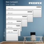 ADAX NEO Compact – Convector de pared con termostato Wifi – 1000 W | Ahorro de energía | Calefacción eficiente y segura | Radiador Eléctrico Moderno y Elegante | 420 mm Alto | IP24C | Blanco
