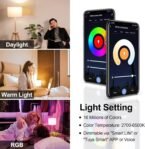 ANTELA Bombilla Inteligente WiFi Led A65 E27 12W 1320 Lúmenes Compatible con Alexa Echo y Google Home, Bombilla RGB WLAN 2,4GHz Blanco Cálido/Frío 2700-6500K, 20000 Horas, 2uds