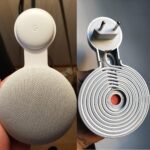honecumi Soporte de pared para Google Nest Mini (2.ª generación) – Soporte de pared para Google Nest Mini Voice Assistant – Gestión de cables – Ahorro de espacio – Blanco elegante