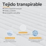 PurrJoys Colchón híbrido 90 x 200 cm, altura 20 cm, muelles ensacados, H3 y H4, 7 zonas ergonómicas, colchón ortopédico para dormir de lado, espuma viscoelástica, tejido hipoalergénico