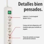 Brennenstuhl Regleta Eco-Line con 6 tomas (cable de 1,5 m, interruptor) blanco