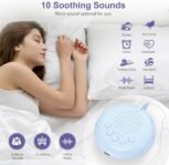 Máquina de Ruido Blanco Portátil, Máquina de Sonido para Dormir con 10 Sonidos Relajantes, Máquina de Sonido Recargable con 3 Temporizadores, Función de Memoria para Dormir, Viajar