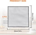 6 Piezas Estropajo de Aluminio, Paños de Cocina Metálicos de Doble Capa, Paños de Limpieza Reutilizables, Estropajos de Cocina, Paños de Limpieza de Alambre Multiusos (Plata, 20 x 20 cm)