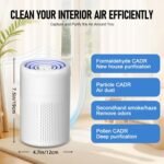 Purificador de Aire con Filtro HEPA Portátil USB, Elimina Olores Pelo de Mascotas y PM2.5, 5W Silencioso, para Hogar Auto Oficina 20m²