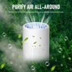Purificador de Aire con Filtro HEPA Portátil USB, Elimina Olores Pelo de Mascotas y PM2.5, 5W Silencioso, para Hogar Auto Oficina 20m²