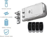 Nivian Cerradura Invisible Electrónica Inalámbrica – Cerradura Antivandálica con Mandos a Distancia, Doble Motor, Apertura y Cierre desde Interior y Exterior (Sin App)