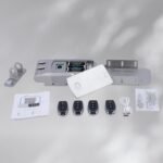 Nivian Cerradura Invisible Electrónica Inalámbrica – Cerradura Antivandálica con Mandos a Distancia, Doble Motor, Apertura y Cierre desde Interior y Exterior (Sin App)