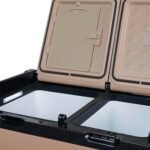 Steamy -E Nevera Eléctrica de Compresor Portátil Dual Zone 45, 45 litros, Color Arena, 12 V/230 V, para Congelar y Enfriar de -20 °C a +20 °C, Ideal para Acampar