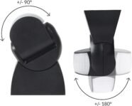 Maclean Energy MCE201B Moderno detector de movimiento por infrarrojos PIR Alcance de detección 12 m, Negro, IP65, Ahorro de energía