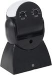 Maclean Energy MCE201B Moderno detector de movimiento por infrarrojos PIR Alcance de detección 12 m, Negro, IP65, Ahorro de energía