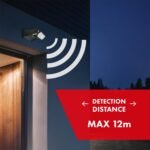 Maclean Energy MCE201B Moderno detector de movimiento por infrarrojos PIR Alcance de detección 12 m, Negro, IP65, Ahorro de energía