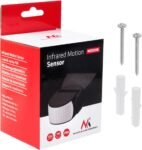Maclean Energy MCE201B Moderno detector de movimiento por infrarrojos PIR Alcance de detección 12 m, Negro, IP65, Ahorro de energía