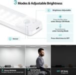 Luz de Armario, 3 Piezas Luz Nocturna de 15 cm con Sensor de Movimiento, 6500 K USB Recargable LED Gabinete para Gabinete, Cocina, Escaleras, Pasillo, Sótano, Garaje – Blanco Frío