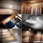 Luz de Armario, 3 Piezas Luz Nocturna de 15 cm con Sensor de Movimiento, 6500 K USB Recargable LED Gabinete para Gabinete, Cocina, Escaleras, Pasillo, Sótano, Garaje – Blanco Frío