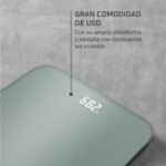 Rowenta Classic 2.0 BS1903V0 Báscula de Baño Digital, Pantalla Invisible de Fácil Lectura, Diseño Efecto Eucalipto, Alta Precisión, Encendido Automático, Plataforma Amplia y Resistente