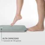 Rowenta Classic 2.0 BS1903V0 Báscula de Baño Digital, Pantalla Invisible de Fácil Lectura, Diseño Efecto Eucalipto, Alta Precisión, Encendido Automático, Plataforma Amplia y Resistente