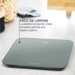 Rowenta Classic 2.0 BS1903V0 Báscula de Baño Digital, Pantalla Invisible de Fácil Lectura, Diseño Efecto Eucalipto, Alta Precisión, Encendido Automático, Plataforma Amplia y Resistente