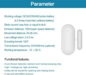 Sensor inalámbrico PGST para puertas y ventanas: funciona con el sistema de alarma Chuango, batería de larga duración
