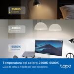 Tapo Bombilla Conectada WiFi, Bombilla LED E14 Multicolor 2500K-6500K, Regulable 40W 470Lm, Funciona con Alexa, Control por Voz, Ahorro de Energía, L430C