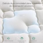 Colchón Novilla 90 x 190 de muelles ensacados, colchón híbrido de espuma, firmeza media, cómodo y transpirable, excelente sujeción, altura 20 cm