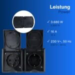 Rev AquaForm – Enchufe doble para cuartos húmedos, IP44, Antracita