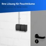 Rev AquaForm – Enchufe doble para cuartos húmedos, IP44, Antracita