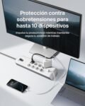 Regleta Belkin con 8 tomas y 2 puertos USB-A (2,4 A) con protección contra sobretensiones, 900 julios, ladrón, cable de 6,5 pies, regleta con protección eléctrica, hogar y oficina