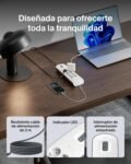 Regleta Belkin con 8 tomas y 2 puertos USB-A (2,4 A) con protección contra sobretensiones, 900 julios, ladrón, cable de 6,5 pies, regleta con protección eléctrica, hogar y oficina