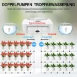Sistema de riego automático con doble bomba, control independiente, juego de goteo, controlado, modo automático/manual para balcón, sistema de jardín