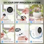 Sistema de riego automático con doble bomba, control independiente, juego de goteo, controlado, modo automático/manual para balcón, sistema de jardín