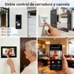 Kit Videoportero 2 Hilos con Conexión, Videoportero Mirilla y Monitor Táctil a Color de 7», Desbloqueo por App y RFID, Detección de Personas y Audio Bidireccional, WiFi6 2.4/5GHz