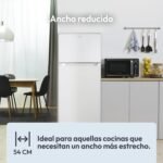 Candy CDG1S514EW – Frigorífico combinado, 211L, Cajón Greenery, Iluminación LED, Puerta reversible, 41DB, Alarma en puerta, Ancho 55 cm, Alto 1,45 m, Blanco