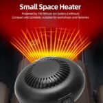 Calentador de espacio pequeño, ventilador calentador eléctrico con batería 170W 2 engranajes 18V calentador eléctrico portátil para BL1815 BL1820 BL1530 BL1840 BL1850 BL1860