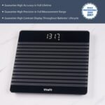 Vitafit Báscula de Baño Digital, Báscula Inteligente Bluetooth con App, Báscula Electrónica Monitores con Peso e IMC, Plataforma Antideslizante, Negro