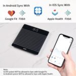 Vitafit Báscula de Baño Digital, Báscula Inteligente Bluetooth con App, Báscula Electrónica Monitores con Peso e IMC, Plataforma Antideslizante, Negro
