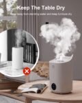 Humidificador silencioso para bebés, humidificador aromático de 4 litros con 4 modos de niebla hasta 48 horas, 28 dB y sin BPA para dormitorio, oficina, viajes