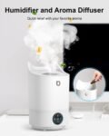 Humidificador silencioso para bebés, humidificador aromático de 4 litros con 4 modos de niebla hasta 48 horas, 28 dB y sin BPA para dormitorio, oficina, viajes