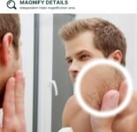 Meerveil Espejo de Baño con Luz, Espejo de Pared LED con 3 Aumentos Antivaho Control Táctil Inductivo Brillo Regulable, Elegante, 80 x 60 cm