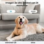 wansview Cámara de Vigilancia WiFi Interior – Cámaras 2K Vigilancia del Hogar WiFi 360° para Perros, Seguimiento de Movimiento, Detección Humana, Grabación Continua, Audio Bidireccional