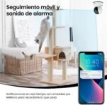 wansview Cámara de Vigilancia WiFi Interior – Cámaras 2K Vigilancia del Hogar WiFi 360° para Perros, Seguimiento de Movimiento, Detección Humana, Grabación Continua, Audio Bidireccional