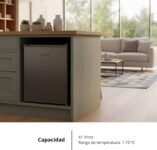 Corberó – Nevera Pequeña – Mini Bar | CFHMB41X | 51x44x47cm | Capacidad 41L | Rango 1-10 °C | 39dB | Puerta reversible | Patas niveladoras | Color acero inoxidable.