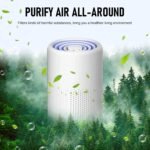 Purificador de aire con filtro HEPA, purificador de aire para alergias, purificador de aire con aromaterapia, elimina el olor al polen alérgico y la caspa de mascotas, humo, blanco