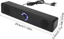 Knowlife TV Sound Bar – Altavoces de barra de sonido para computadora, inalámbricos con graves profundos para TV, proyector, computadora y computadora portátil
