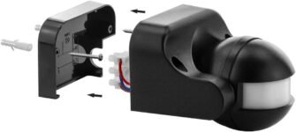 VELAMP MS005 Detector de movimiento compacto, IP44, negro