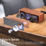 Smalody Altavoz Bluetooth, Altavoces Retro Clásicos de Madera Inalámbricos Portátiles de 10W para Decoración de Habitaciones, Cafetería, Restaurante, Dormitorio, etc.