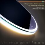 KWW Espejo de baño LED de 700 mm, Espejo de Maquillaje Redondo fácil de Instalar, Temperatura de Color Ajustable, luz antiniebla, Espejo montado en la Pared con botón táctil Inteligente