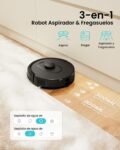 Vexilar W11 Robot Aspirador y Fregona con Potente Succión 6000Pa, Robot Aspirador con Sistema Inteligente de Navegación Láser, Mapeo Inteligente, Base Autovaciable, Negro