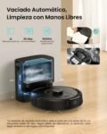 Vexilar W11 Robot Aspirador y Fregona con Potente Succión 6000Pa, Robot Aspirador con Sistema Inteligente de Navegación Láser, Mapeo Inteligente, Base Autovaciable, Negro
