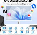 Smart TV portátil, Monitor táctil inteligente, TV con ruedas, TV portátil inalámbrico con control por voz, 8 GB de Ram + 128 GB de almacenamiento de 32 pulgadas